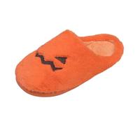 Richymfa Pantuflas de mujer cerradas de invierno peludas, chanclas de Halloween Causal algodón Zapatos Scream Ghostface Slip on Pantuflas cálidas suaves para familia zapatillas de invierno niña, B, 43