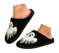 Richymfa Pantuflas mujer invierno otoño: zapatillas de calabaza Halloween para hombre y mujer de casa Shoes Cómodas Antideslizantes Zapatos Esponja Invitados Slippers Plano Pantuflas Cálidas Familia