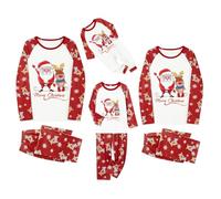 Richymfa Pijama Navidad Familia Invierno Juego Pyjamas Navidad Familia Algodón 2 Piezas Cuello Redondo Camiseta y Pantalones Reno Papá Pijamas a Juego Pareja para Mujer Hombre Niños, rojo, S