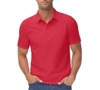 Richymfa Polo de manga corta para hombre de algodón, camiseta con botones blancos Slim Fit Camisetas Trekking Color sólido Baggy Camiseta deportiva básica de gran tamaño Ropa elegante de Golf