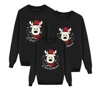 Richymfa Trío de Sudaderas Familia Navidad 2025, Camisa Navideña Manga Larga Suave Suéter Navidad Personalizada Juego de Sudaderas Navideñas Parejas Rojas Casual Camiseta para Niños Mujer Hombre