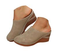 Richymfa Zapatos de mujer Sandalias con Cuña Cómodas Verano Chanclas Cerradas Elegantes Suave Sandalia Ortopédica Antideslizante Cómodos Zapatos Caminata Ligeros Shoes Goma Playa Exterior Vintage, 02