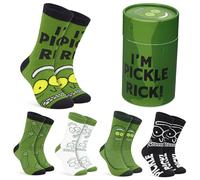 RICK AND MORTY Calcetines Divertidos para Hombre Talla 40-45, Pack de 5 Calcetas Altas, Regalo para Fans y Adolescentes