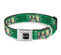 Rick and Morty Collar para mascotas, collar de perro, hebilla de cinturón de seguridad de metal, Rick with Beth trae a tu hija al día de trabajo, 15 a 24 pulgadas, 1.0 pulgadas de ancho