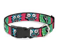 Rick and Morty Collar para Mascotas, Collar de Perro, Hebilla de plástico, Cara de Circuito Rick y Morty, Pistola Portal, 20 a 31 Pulgadas, 1.5 Pulgadas de Ancho
