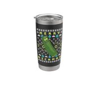 Rick and Morty Merry Pickle Rickmas Ugly Christmas Vaso térmico de acero inoxidable de doble pared