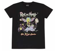 Rick and Morty Oh It Gets Darker Hombre Camiseta Negro XL 100% algodón Regular
