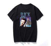 Rick Astley Homage T-Shirt tee Funny UK Music Icon Legend 90's 80's T Shirts Black XL