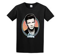 Rick Astley Idea For Guys For Home Or Gym Men's T-Shirt Unisex Black Cotton Hip Hop Print tee Shirts M