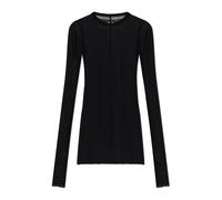 Rick Owens - Camiseta de manga larga acanalada - Tops - Mujer - Negro - S -