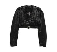 Rick Owens - Chaqueta Biker con Cinturón Micro - Jackets - Mujer - Negro - S -