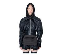 Rick Owens - Chaqueta de Cuero Texturizado Dracuflight - Jackets - Mujer - Negro - S -