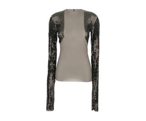 Rick Owens - Dennis Cropped T-Shirt - Tops - Mujer - Gris - M -