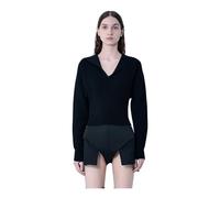 Rick Owens - Dracu Cropped V Knit - Knitwear - Mujer - Negro - S -
