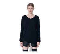 Rick Owens - Hiked Long Sleeve Top - Tops - Mujer - Negro - S -