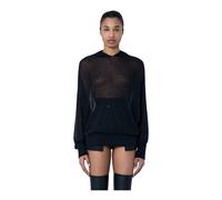 Rick Owens - Sudadera con capucha de malla - Sweatshirts & Hoodies - Mujer - Negro - L -