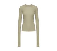 Rick Owens - T-Shirt Cropped Rib LS - Tops - Mujer - Beige - S -