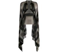 Rick Owens - Top Semitransparente Drapeado - Tops - Mujer - Negro - M -