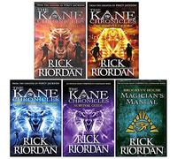 Rick Riordan Kane Chronicles Series 5 Books Collection Set (The Red Pyramid, The Throne of Fire, The Serpent's Shadow, [Hardcover] Survival Guide, [Hardcover] Brooklyn House Magician’s Manual)