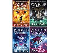 Rick riordan magnus chase series 4 books collection set (the sword of summer, hammer of thor, ship of the dead, 9 from the nine worlds [hardcover])