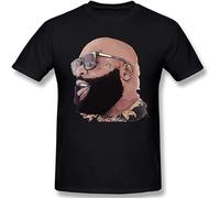 Rick Ross - Camisetas de manga corta para hombre, cuello redondo, camisetas casuales de verano, Negro, L
