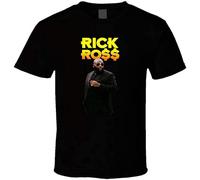 Rick Ross Men's T-Shirt Unisex Black Cotton Hip Hop Print tee Shirts M