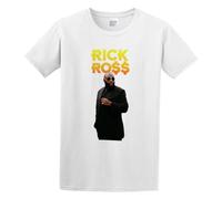 Rick Ross Men's T-Shirt Unisex White Cotton Hip Hop Print tee Shirts XXL