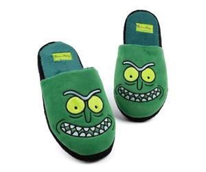 Rick y Morty Pantuflas para hombres adultos Pickle Rick Green Sliders