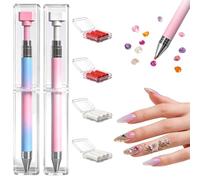 RICKMASK Lápiz de Cera rellenable automático, bolígrafo de Pintura de Diamante para Rellenar con Paquetes de Relleno, para uñas, Manualidades, lápiz de Cera para Puntos con Brillantes