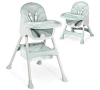 Ricko Kids Trona para bebé, trona infantil con bandeja para comer, silla para comer bebé, trona plegable a partir de nacimiento, fácil de limpiar, 83 x 60 x 110 cm, color verde