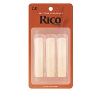 Cañas D'Addario Rico para saxofón barítono, fuerza 2, paquete de 3