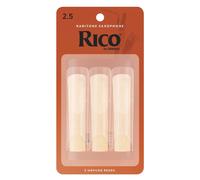Cañas D'Addario Rico para saxofón barítono, fuerza 2.5, paquete de 3