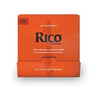 Rico by D'Addario Bb Clarinet Reeds, #1.5, 25-Count Single Reeds
