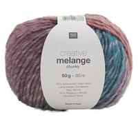 Rico Creative Melange Chunky Color 70 - Ovillo de lana multicolor con degradado, grosor de aguja de 6-7 mm para tejer o ganchillo