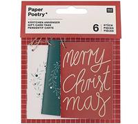 Rico Design 6 Tarjetas Colgantes Merry Christmas