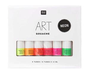 Rico Design Art Gouache - Juego de 6 colores, 12 ml, pintura para principiantes, artistas profesionales, niños y adultos