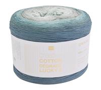 Rico Design Creative Cotton Dégradé Lucky 8 - Ovillo de lana para tejer (200 g, 800 m, grosor de aguja, 3,5, para todo el año, 50 algodón, 50 poliacrílico, programa para prendas delicadas, 30 °C