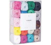 Rico Design Creative Ricorumi DK Hilo de ganchillo, de algodón, lana, para punto y manualidades, juego de 20 colores, 25 g