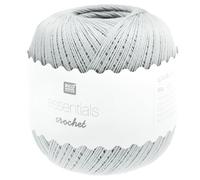Rico Design Essentials Crochet, 100% algodón, Color Beige, 100% algodón, Azul, 7.5 x 7.5 x 8 cm