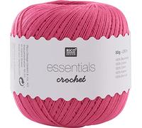 Rico Design Essentials Crochet, 100% algodón, Color Beige, 100% algodón, Fucsia, 7.5 x 7.5 x 8 cm