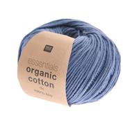 Rico Design Essentials Organic Cotton DK - Hilo de algodón orgánico para tejer o ganchillo (16 azul)