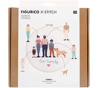 Rico Design Stickpackung Figurico Family: Inhalt (ausreichend für 1 Bild): Stickring 20 cm, Zählstoff Aida weiß 100% Baumwolle 6, 4St./cm Stickgarn 100% Baumwolle, Nadel, Anleitung