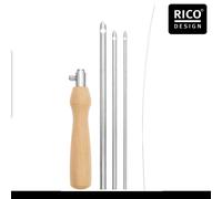 Rico Diseño Punch Needle Madera, Set 3 Nadelstärken Bordar Entablado Lana Hilo