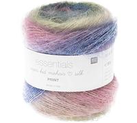 Rico Essentials Super Kid Mohair Loves Silk Print, hilo de encaje mohair seda degradado para tejer y ganchillo, grosor de la aguja 4,5 mm, 50 g aprox. 400 m (008 Retro)