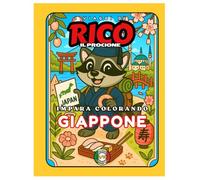 Rico il Procione Esplora il Giappone - Libro da Colorare per Bambini: Origami, Sushi e Templi | Filastrocche Educative | Età 4-8