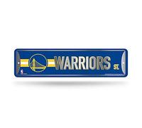 Rico Industries Cartel de metal de la NBA Golden State Warriors (4 x 15 pulgadas), ideal para decoración de casas, dormitorios, cuevas de hombre