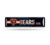 Rico Industries Cartel de metal de la NFL Chicago Bears (10 x 38 cm), ideal para decoración del hogar, dormitorio, hombre cueva