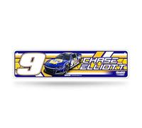 Rico Industries NASCAR Racing Chase Elliott No. 9 - Letrero de calle de metal de 4 x 15 pulgadas, decoración del hogar, dormitorio, oficina, cueva de hombre