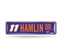 Rico Industries NASCAR Racing - Letrero de calle de metal de Denny Hamlin de 4 x 15 pulgadas, decoración del hogar, dormitorio, oficina, cueva de hombre