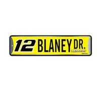 Rico Industries NASCAR Racing Ryan Blaney - Letrero de calle de metal de 4 x 15 pulgadas, decoración del hogar, dormitorio, oficina, cueva de hombre